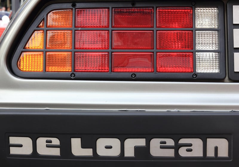 Delorean car with flux capacitor
